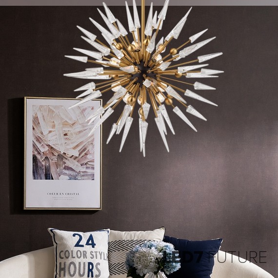 Loft Industry Modern - Lance Sun Gold Chandelier